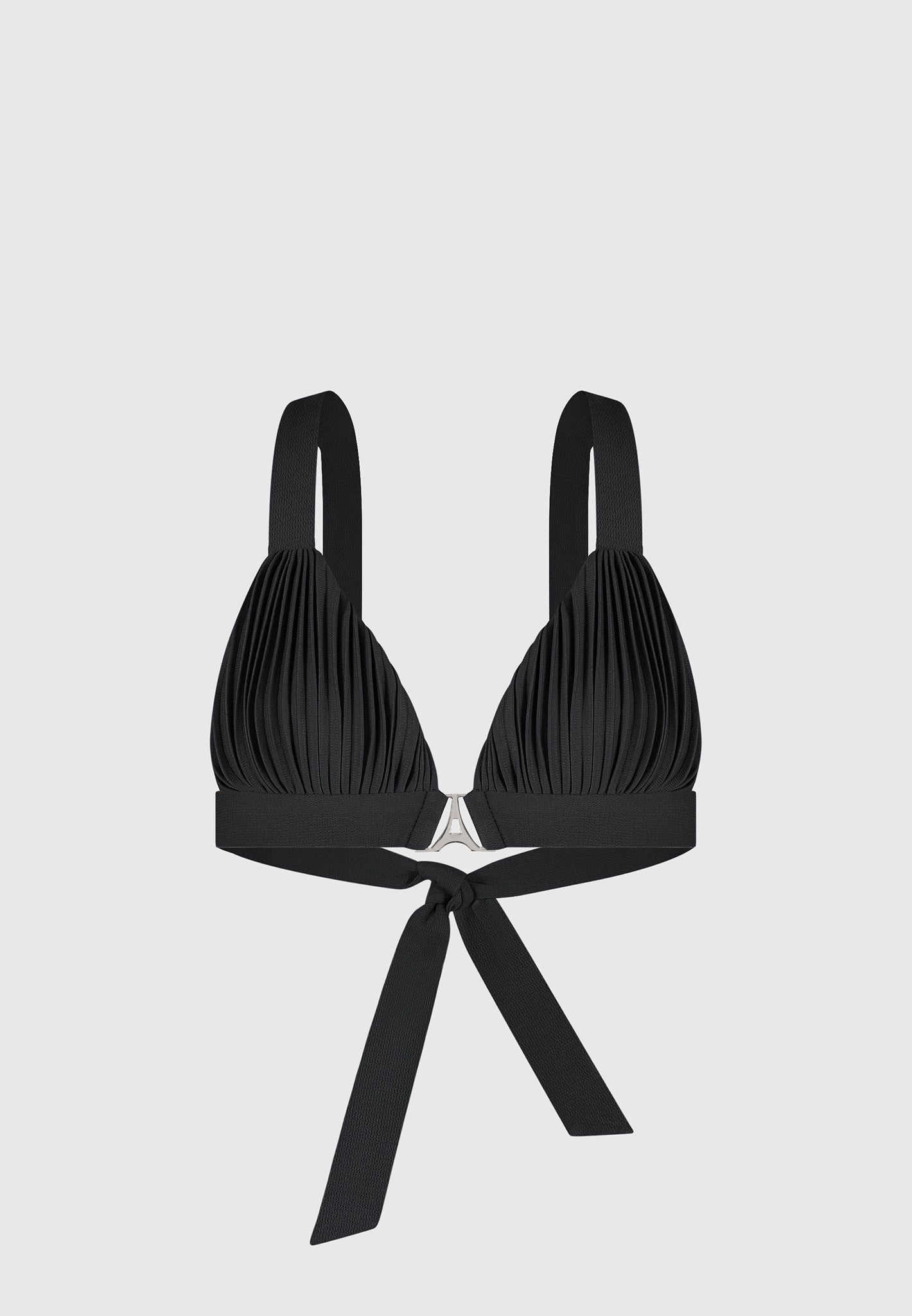 Pleated Eiffel Bralette - Black