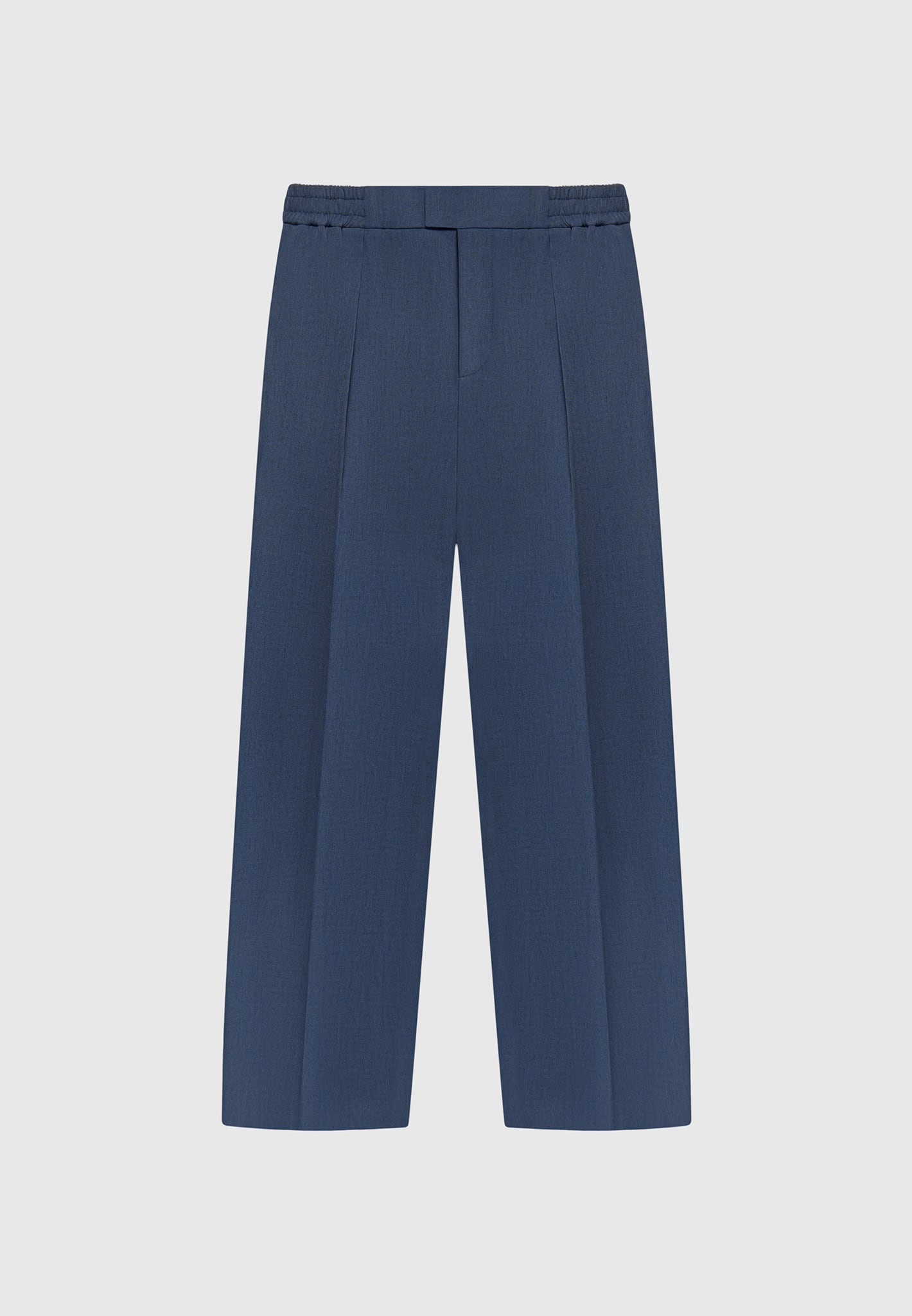 Relaxed Fit Hatched Pleated Tailored Trousers - Blue