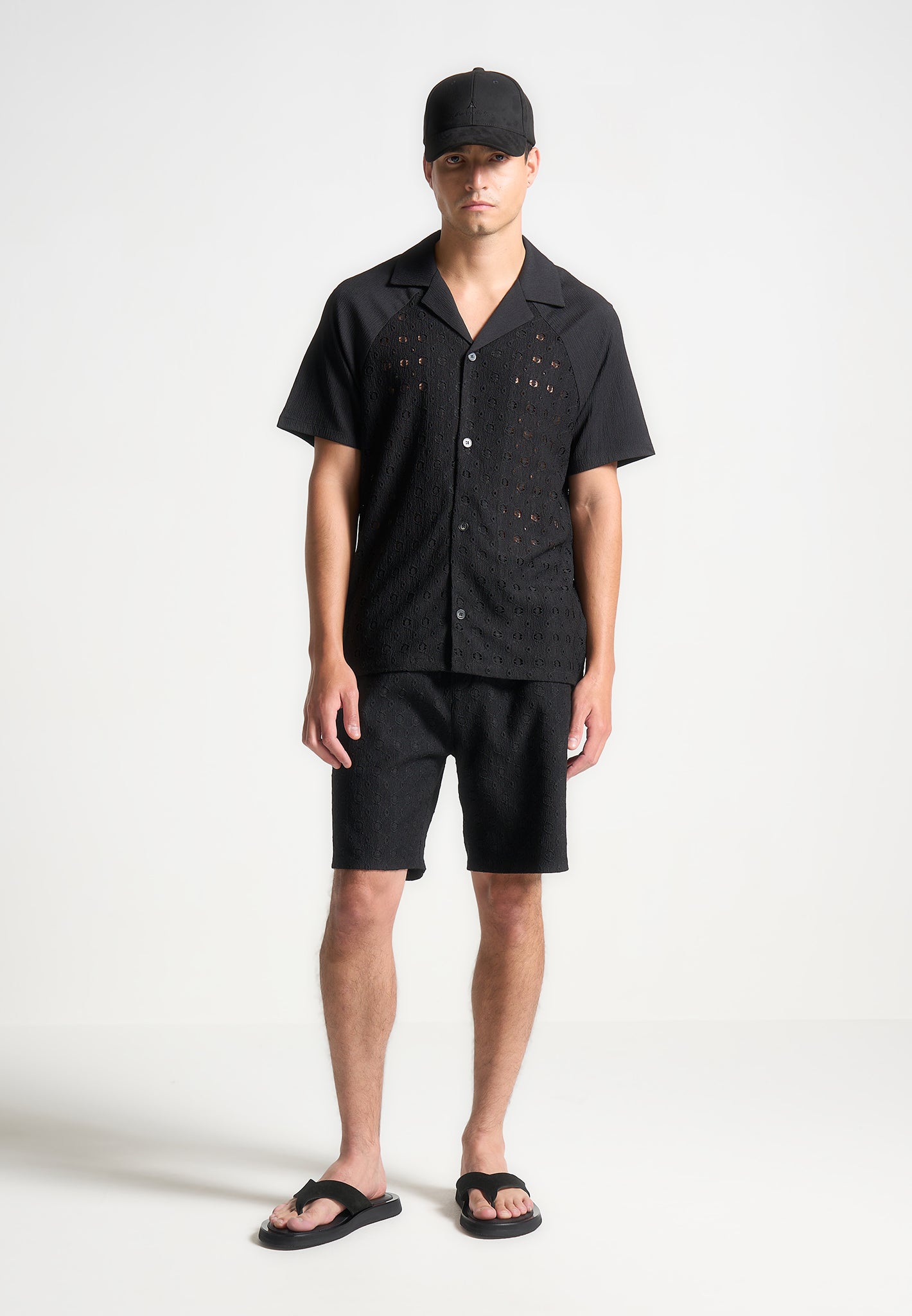 Textured Shorts - Black